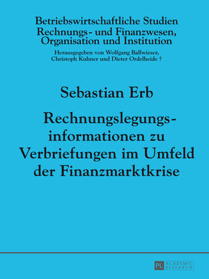 cover image of Rechnungslegungsinformationen zu Verbriefungen im Umfeld der Finanzmarktkrise